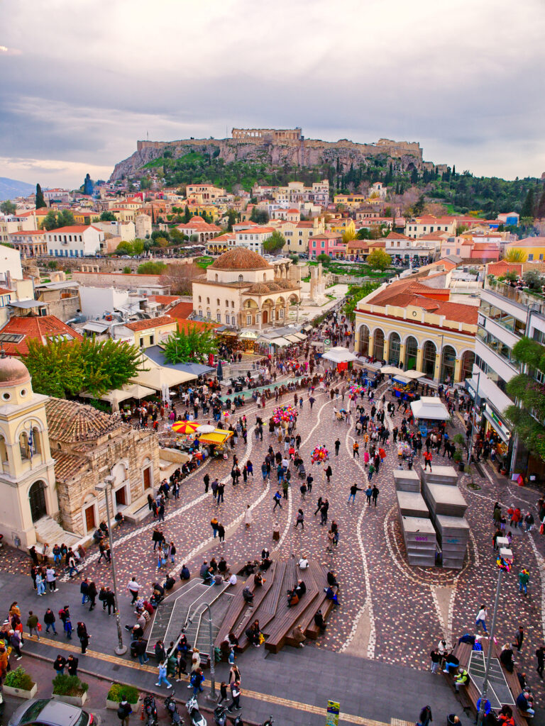 Monastiraki square and Acropolis, Athens