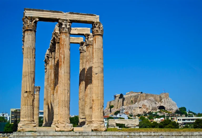 The Temple of Olympian Zeus in Athens city center