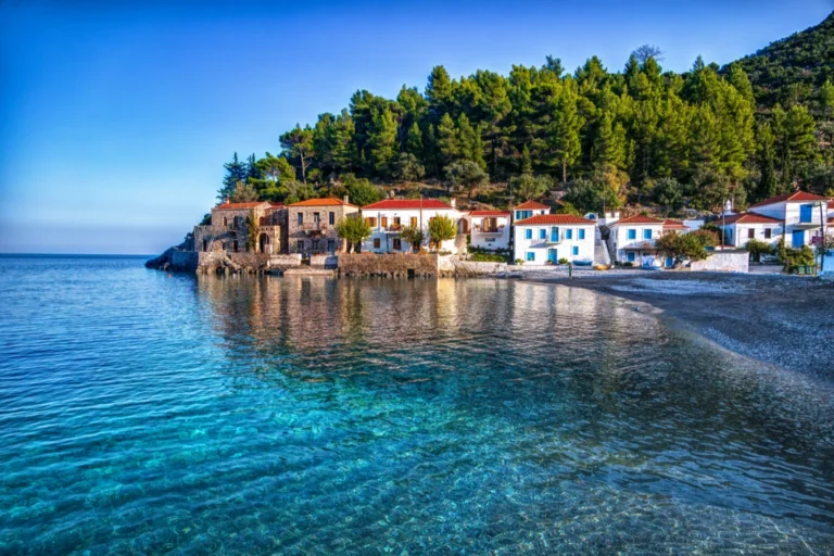 The seaside village of Kyparissi, Greece